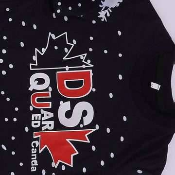 تيشرت نص كم وبنطلون اولادي محير ميلتون رسومات كحلي في اسود صيفي من براند الغلابة - BRAND-8